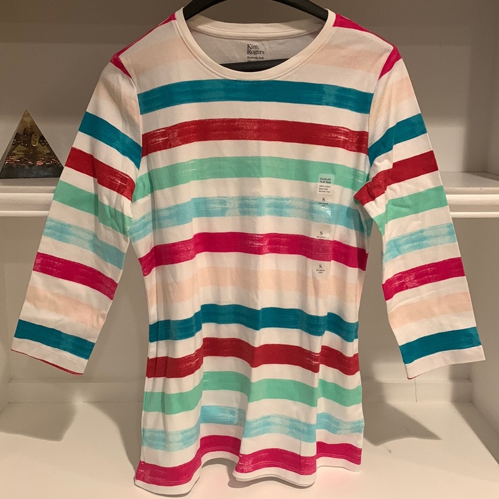 Stripe cotton blouse.#18